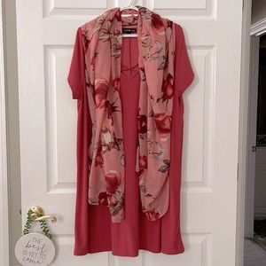 Casual Derek heart plus dress and scarf 2X